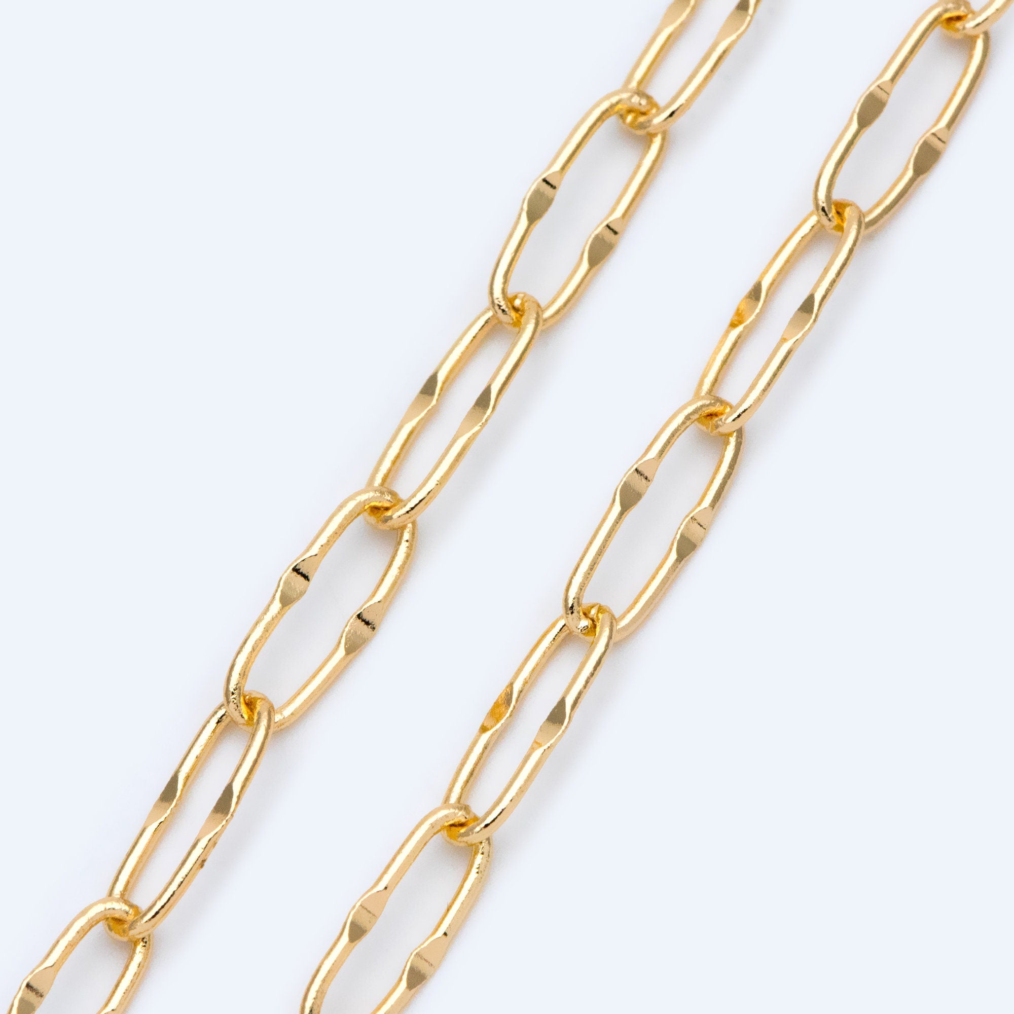 Gold plated Brass Cable Chains, Long Oval Link 5.5x15mm(#LK-406)/ 1 Meter=3.3 ft